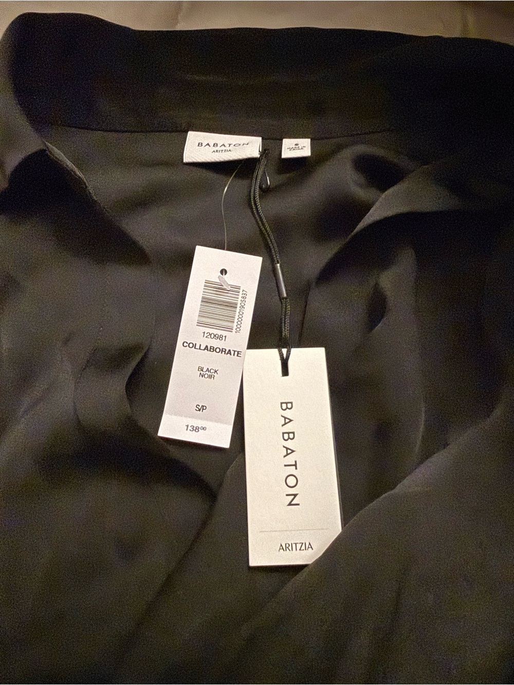 NWT Babaton Collaborate Dress Black Twist-Front Long Sleeve Mini Dress Size S - Picture 8 of 8